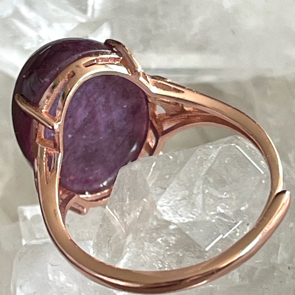 Raw Ruby Ring, S925 Rose Gold Adjustable Ring Uv … - image 5